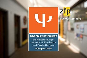 Das orangene Siegel der DGPPN ist abgebildet, darunter steht der Text: DGPPN-zertifizierte Weiterbildungsstätte. 